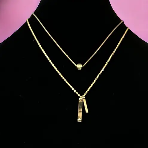 Henri Bendel Layered Stacking Crystal Pendant Necklace