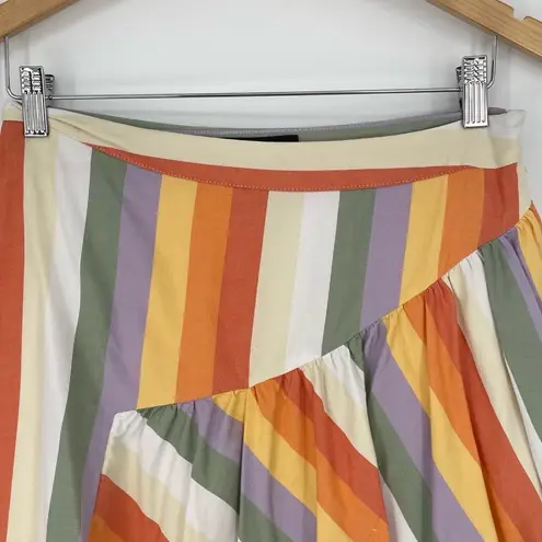 Mossimo Denim Mossimo Womens Multicolor Striped A-Line Retro Boho Asymmetrical Skirt Small - Image 3