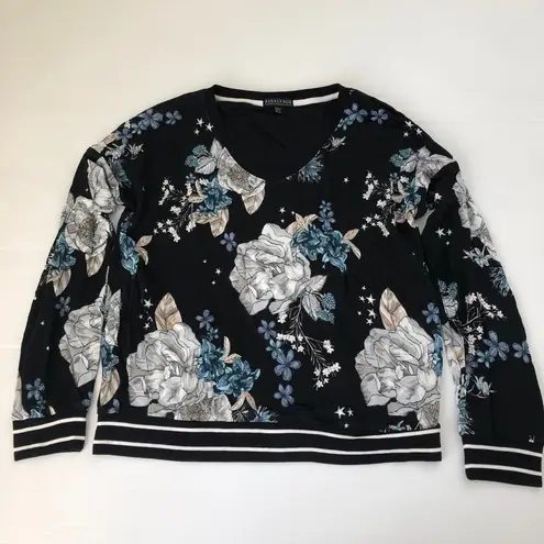 P.J. Salvage Track Star Floral Long Sleeve Top, L