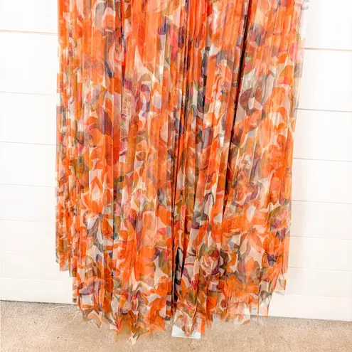 Hutch NEW Brianna Orange Tropical Floral Maxi Dress, Small, MSRP $398