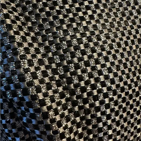 VTG Y2K Cachet Tailored Black Silver & Black Checkered Halter Top Size 6 NWT