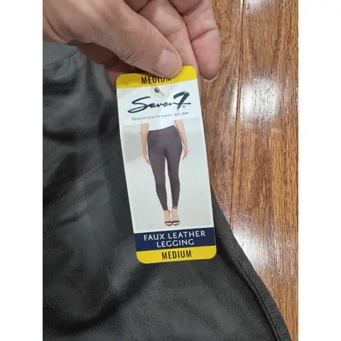 Seven 7 Ultra High Rise Sculpting Faux Leather Leggings NEW Gunmetal Gray