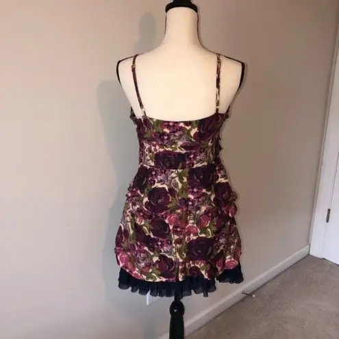 Twelve By Twelve  Los Angeles Floral Dress Size M Pink Purple Rosette Blue Tulle