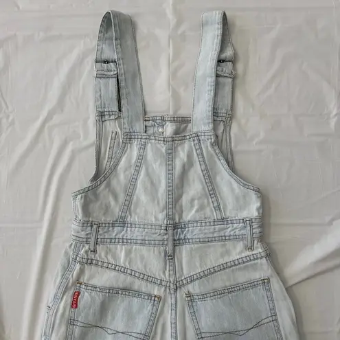 vintage 80s Gitano Pleated Front, scoop pockets Overalls Shorts Jean size small Blue