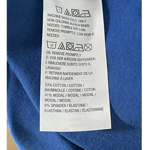 Susan Graver Weekend Size Large Blue Scoop Neck Cotton Modal Sleeveless Tank Top