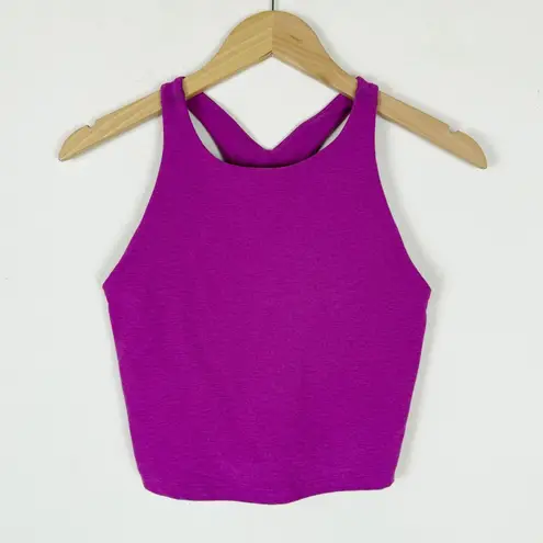 Beyond Yoga Spacedye Refocus Magenta Heather Cropped Tank Top Sports Bra