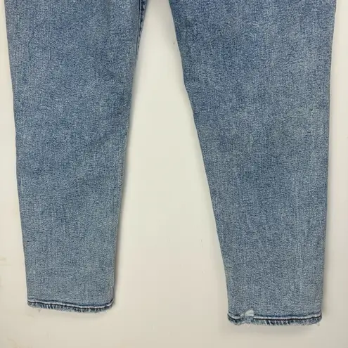 American Eagle  Curvy Mom Jeans Sz 14 Light Acid Wash Distressed