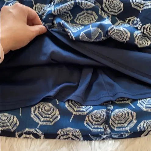 Maison Jules Women’s Navy Blue Umbrella Preppy Sun V Neck Dress Size Medium