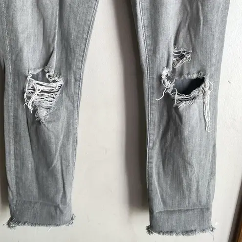 MOTHER Jeans The Dropout in Holy Smokes Grey Distressed Gray Size 26