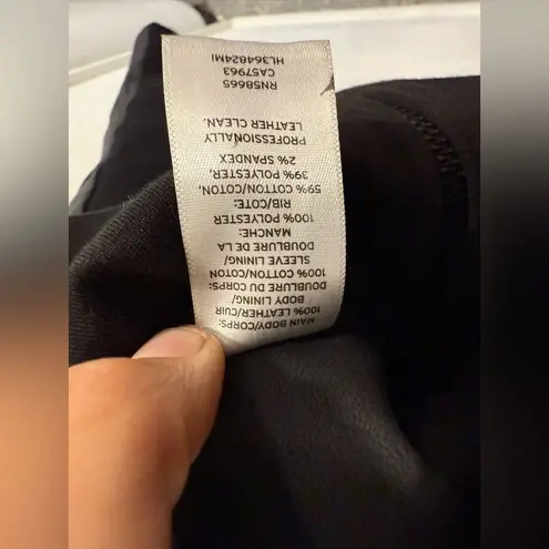 Trouve Black Drape Front Leather Moto Jacket XS EUC Lightweight