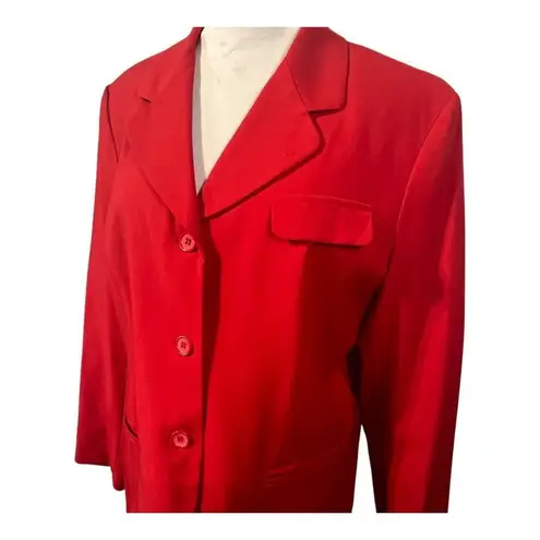 Norton Mcnaughton Red Blazer Professional Business Office Wear Petite Size Large