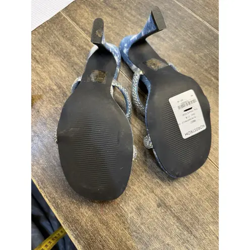 Azalea Wang Bling Baby Slide Sandal Denim And Rhinestone Size 11 Rockabilly Blue