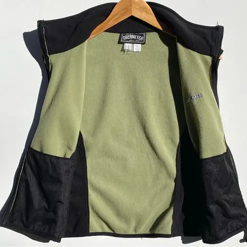 Obermeyer Women’s Vintage Sage Green and Black Zip Front Fleece vest