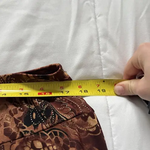 Vintage West End Skirt Womens Large Brown Floral Stretch Boho Fairy Grunge Y2K