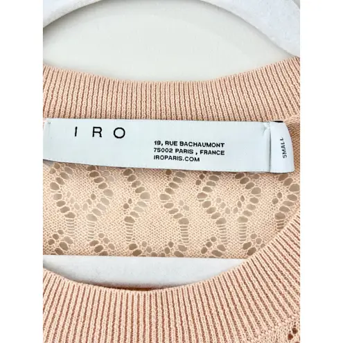 IRO Peypin Poplin Cotton Geometric Open Knit Sweater Peach Women's Size Small