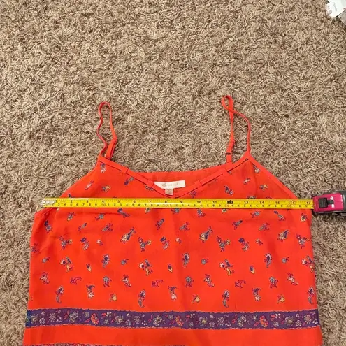 Skies Are Blue Paisley Boho Tank Top Camisole Orange/Purple Adjustable Straps