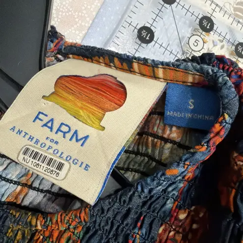 Farm Rio Short - Sleeve Floral print Crew - Neck Tiered A - Line Maxi Dress Smal