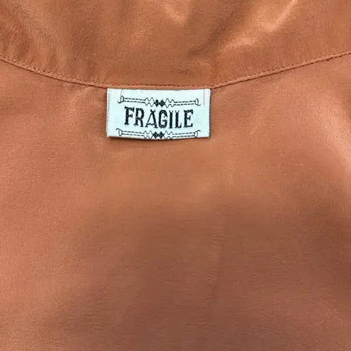 Fragile Women's Terracotta/Rust Button Down Shirt by