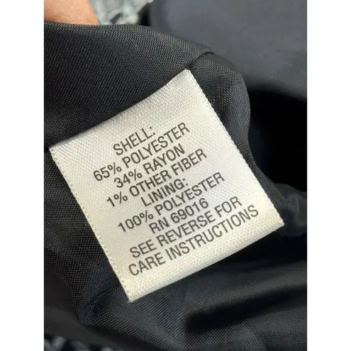 Studio Works Black White Geometric Print Collar Neck 3 Button Cropped Jacket S