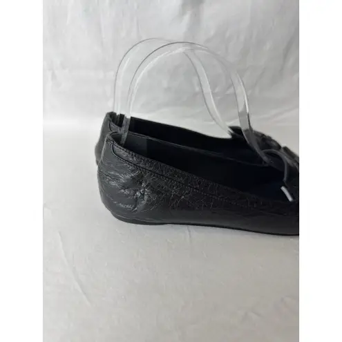 Balenciaga Women’s Black Leather Slip-On Flats Loafers Ballet Shoes Size 38