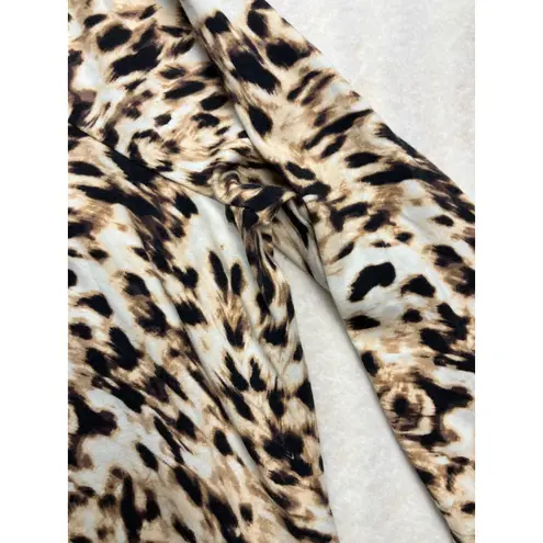 Soma Long Sleeve Leopard Print Tunic Dress Women Medium
