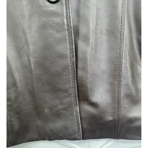 Vintage Women's Brown XXL Siena Leather Coat Long Sleeve Button Pockets Size undefined