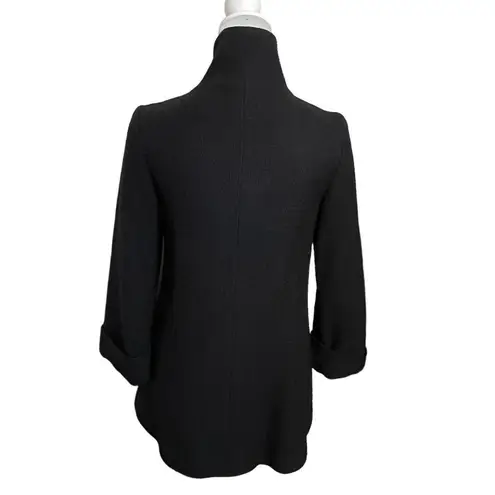 Loeffler Randall Jacket Shawl Collar Long Sleeves Wool Pea Coat Black Womens 0