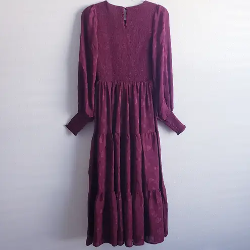 Baltic Born Stockholm Smocked Midi Dress Long Sleeve New Without Tags