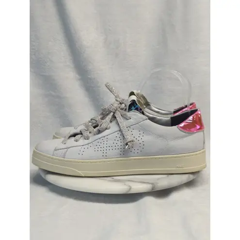 P448 Jack White Pink Rainbow Leopard Reflector Sneakers Woman's 41 /11