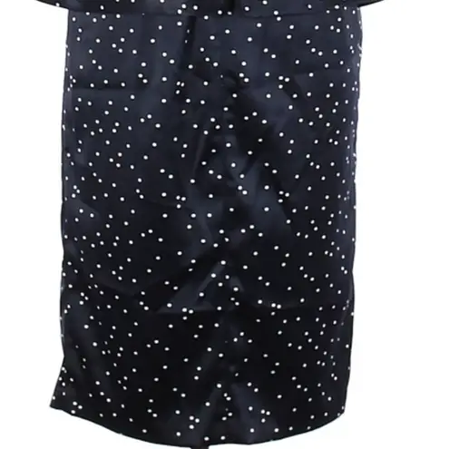 Bardot Polka Dot Printed Midnight Blue Peplum Dress Cocktail Dress