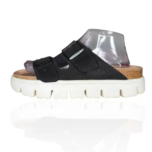 Birkenstock Papillio  Arizona Platform Chunky Slide Black Suede‎ Women's EU 40 - Image 2