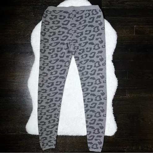 Barefoot Dreams CozyChic Ultra Lite Leopard Leggings in Medium Graphite Gray