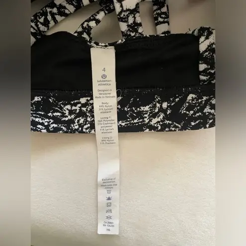 Lululemon  Energy Bra Ice Wave Black White Size 4