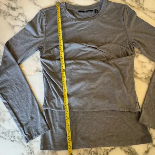 VERO MODA New Nelly Ruched Knit Top, Heather Gray, Sz. M but runs small