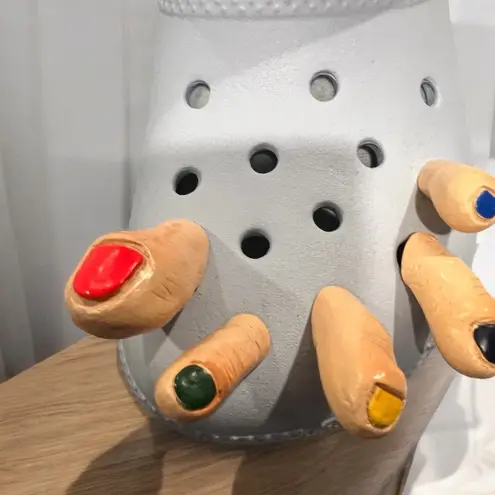 Crocs Blue  Lined  with Ugly Gross Toes Size 8 Size 7 Men - Image 2