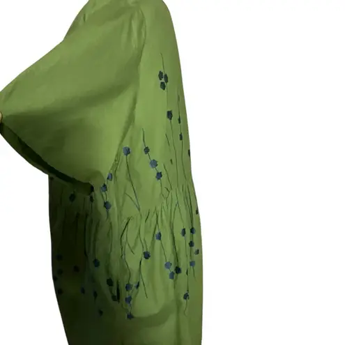 Eshakti Eshakli Square Neck Green Embroidered Floral Custom Dress