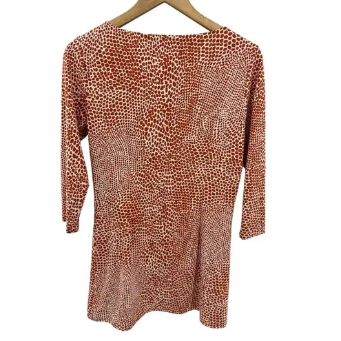 J. McLaughlin Orange Giraffe Print Side Gathered Catalina Cloth Tunic Top Medium