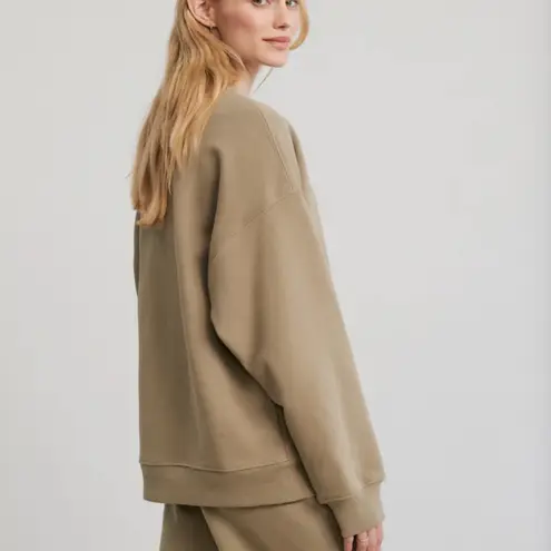 Jenni Kayne Marina Sweatshirt Army Green 100% Cotton XL NWT