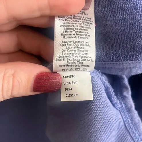 Nation Ltd ✨ Fallon Terry Cloth Popover Wedgewood Sz Large Sweatshirt✨