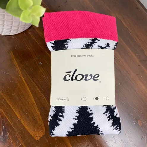 Clove Shoes Compression Socks Neon Zebra Dye Medium White