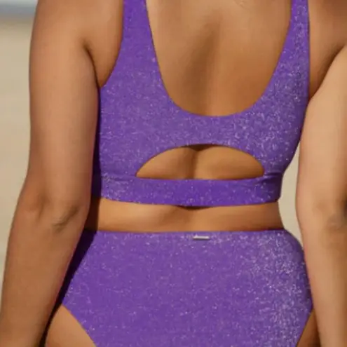 BERLOOK PLUS SIZE Purple Lurex Cut Out TOP ONLY 25