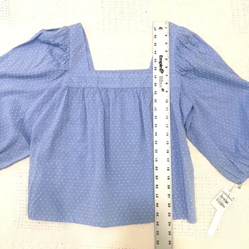 Caslon small square neck popover puff balloon sleeve 3/4 sleeve blouse TB 3084