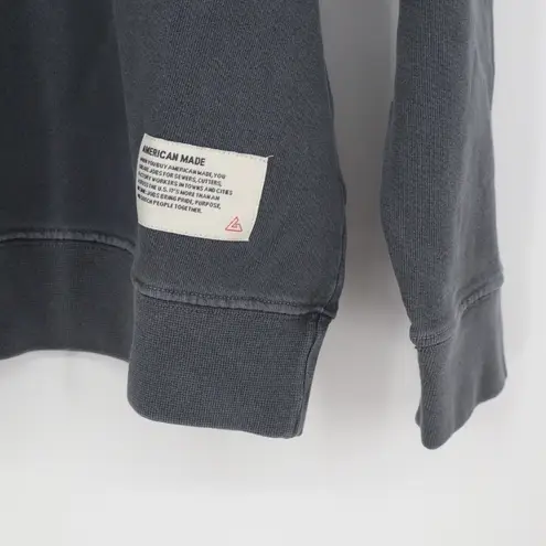 American Giant Women's Relaxed French Terry Crew Made In USA Size XS Gray