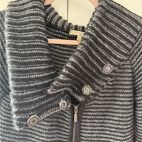 Elisabetta Chunky Knit Women's Sweater Coat Dress Shacket Sz Small Layer Cozy Black