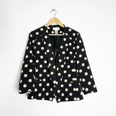 Corey Lynn Calter for Anthropologie Polka Dot Draped Blazer – Size 8 Black