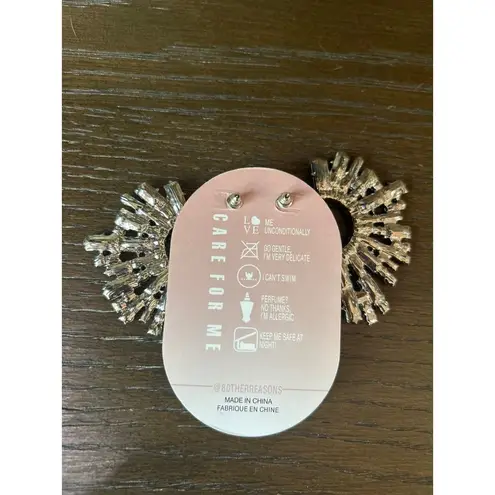 8 Other Reasons Stone Burst Statement Earrings Silver Womens Size OS