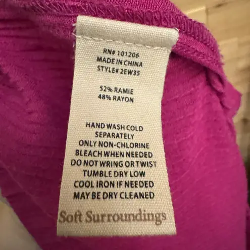 Soft Surroundings XL Magenta Oceo Tunic Wide Leg Gauze Textured Set Lagenlook