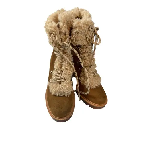 JLO Jennifer Lopez Brown Shearling