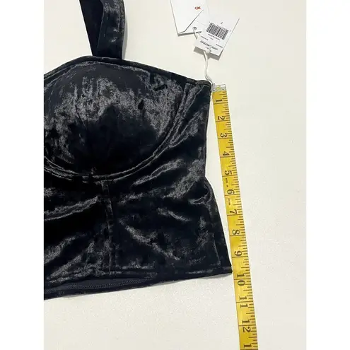 Good American ‎ The After Hours Cropped Velvet Bustier Black Women's Size 7 / 4XL