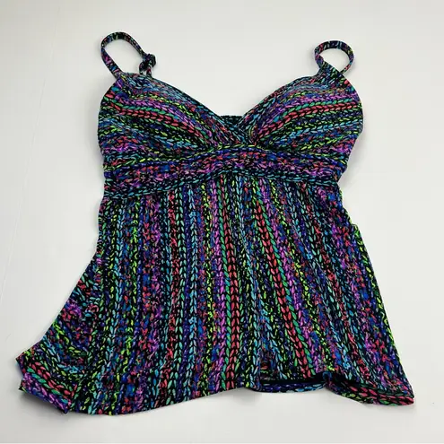 MiracleSuit Swim Tankini Top Stitch It Cleo Soft Cup Tummy Control Size 8 NWOT